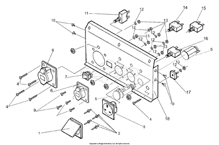 Part Location Diagram of 102140GS Briggs and Stratton Outlet panel